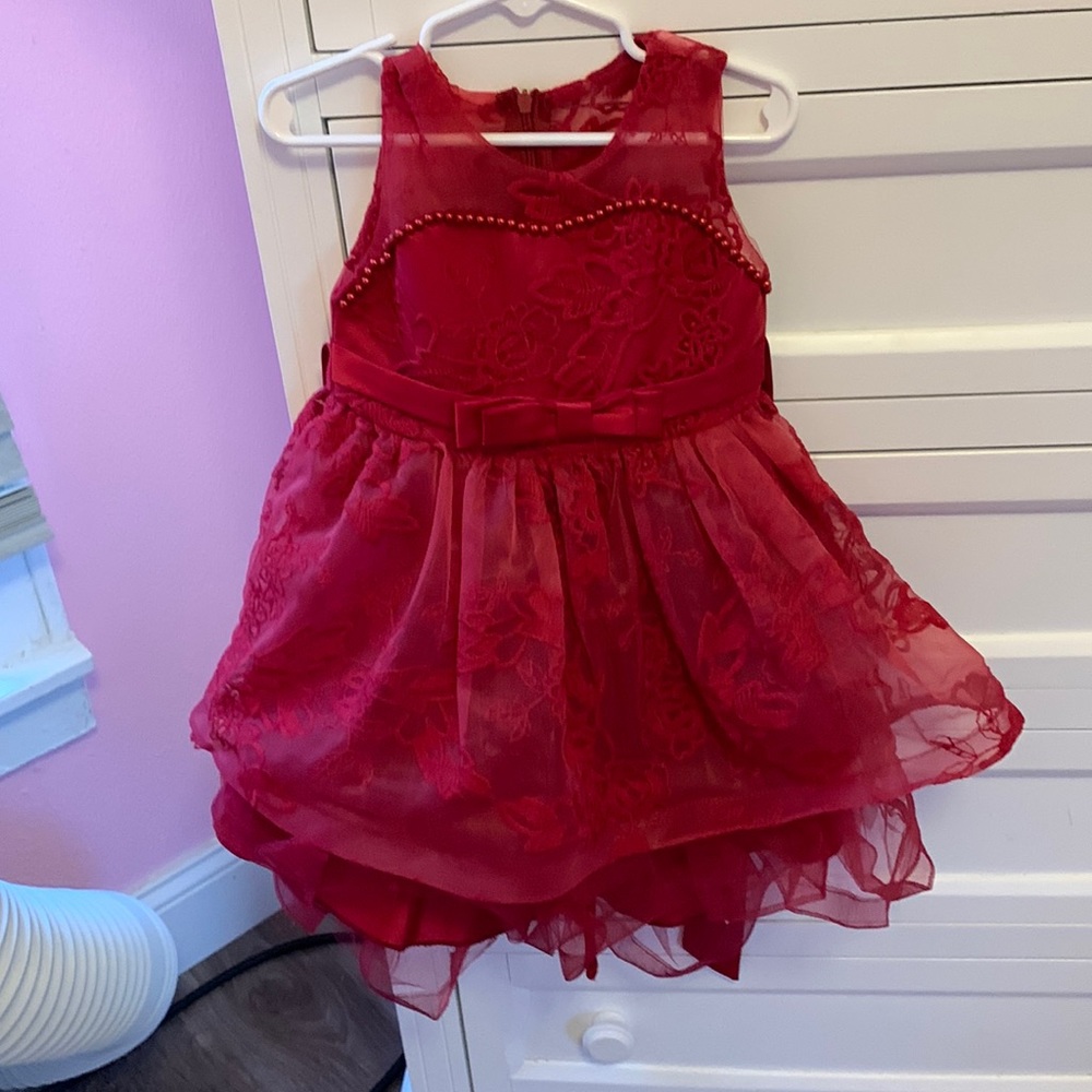Little girls red Christmas dress